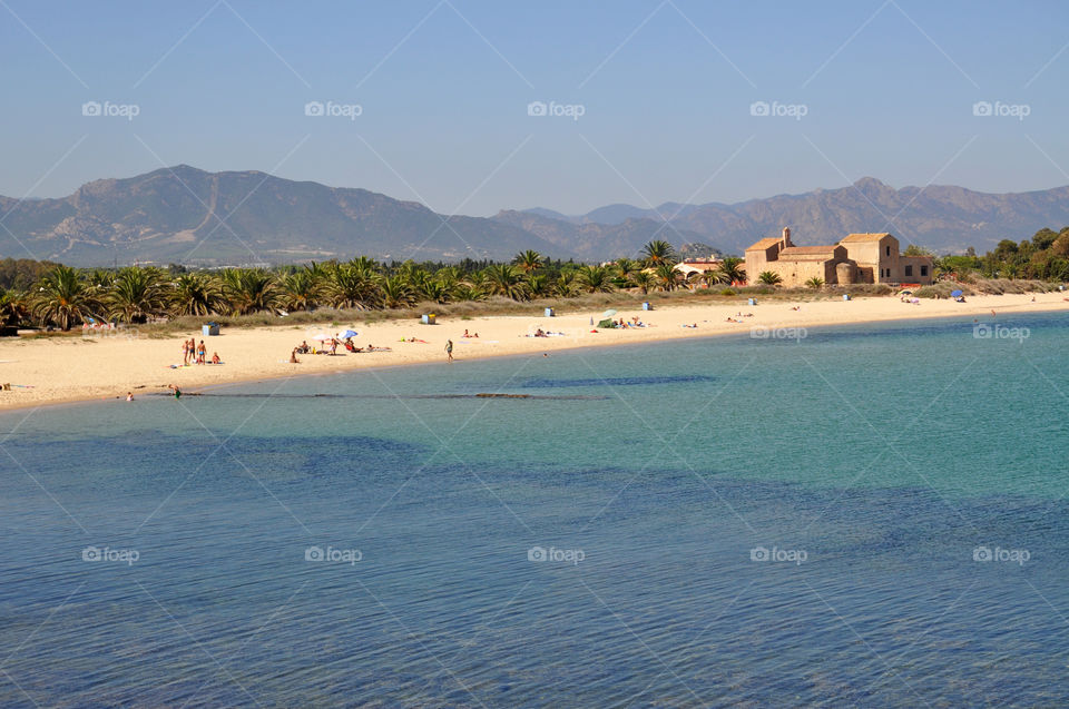 Nora beach at Sardinia island 