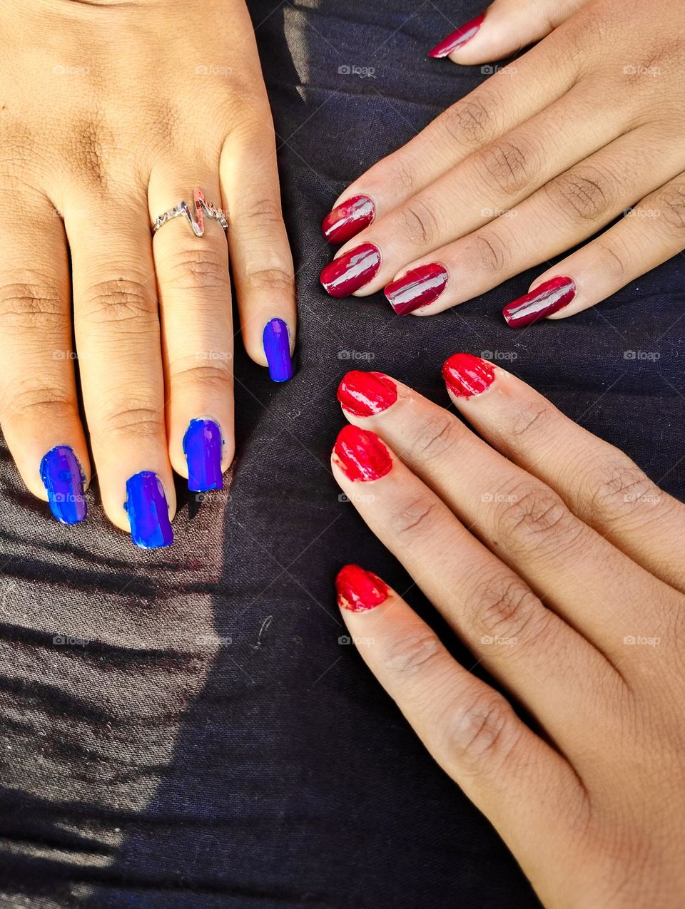 three hands nail polish