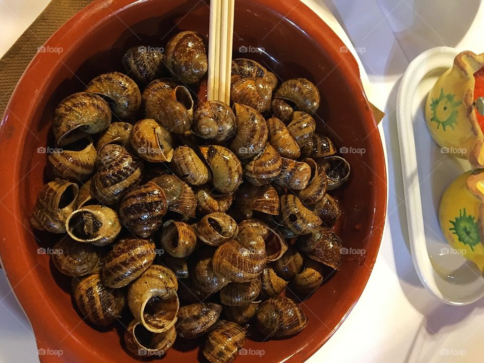 Roasted snails 