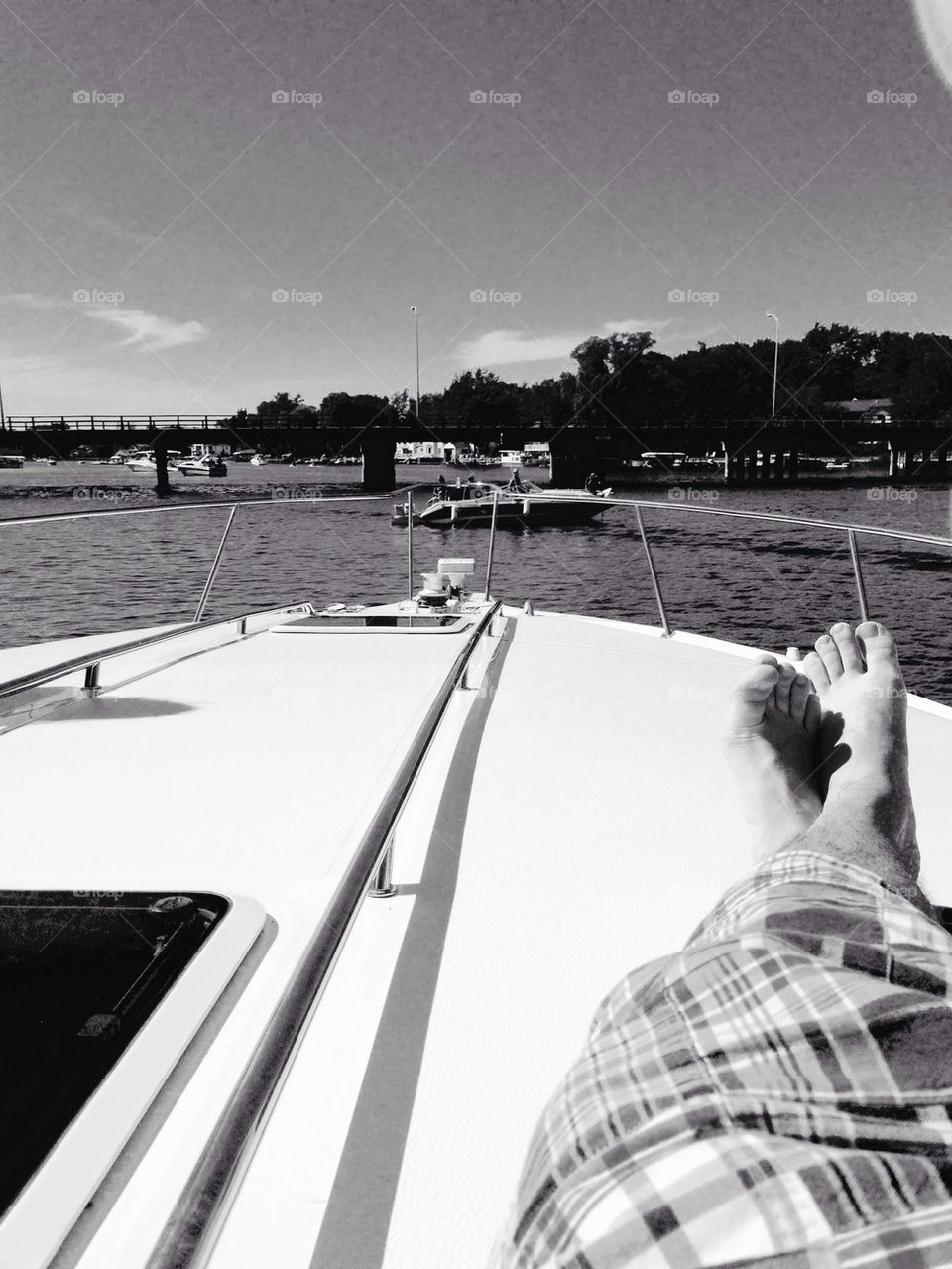 Black and white boat