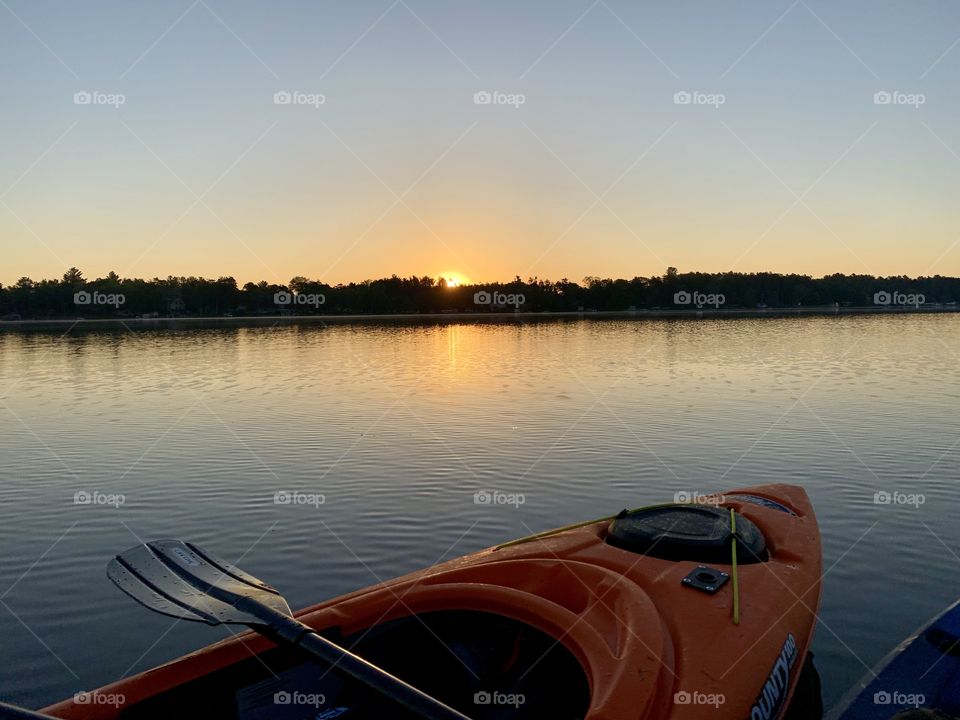 Kayaking Sunrise on the Lake