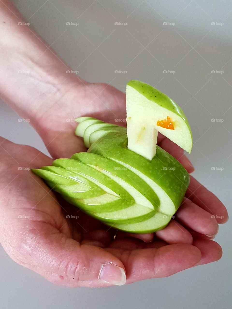 Green apple swan