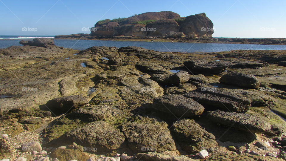 rocky beach. in Lombok