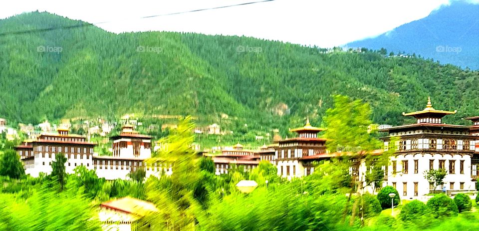 Thimphu Tashichhodzong in Bhutan. This is the Dzong where nails were not used in any form.