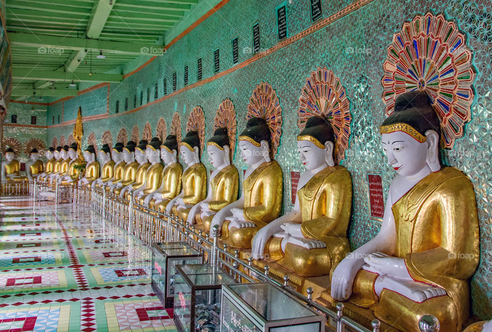 Impressive Buddha statue at the Sagaing Hill near Mandalay in Myanmar before Burma Southeast Asia