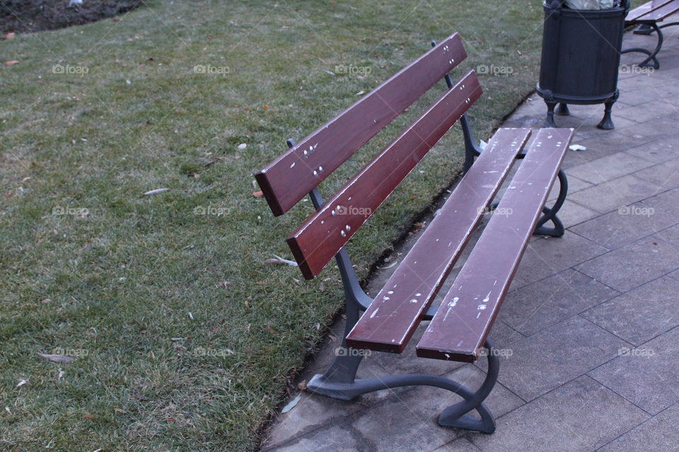 wooden bench