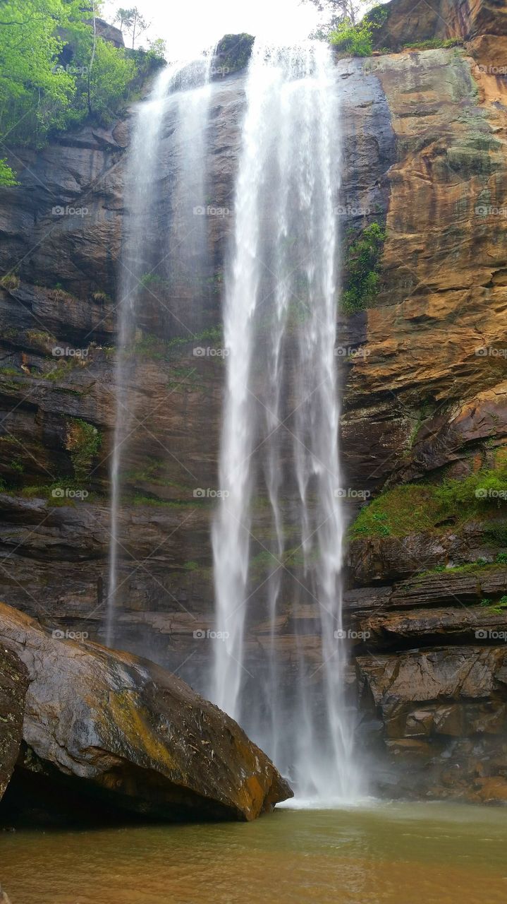 Beautiful waterfall at Toccoa falls college, Georgia