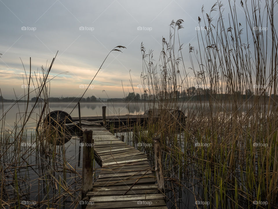 View of lake during sunset