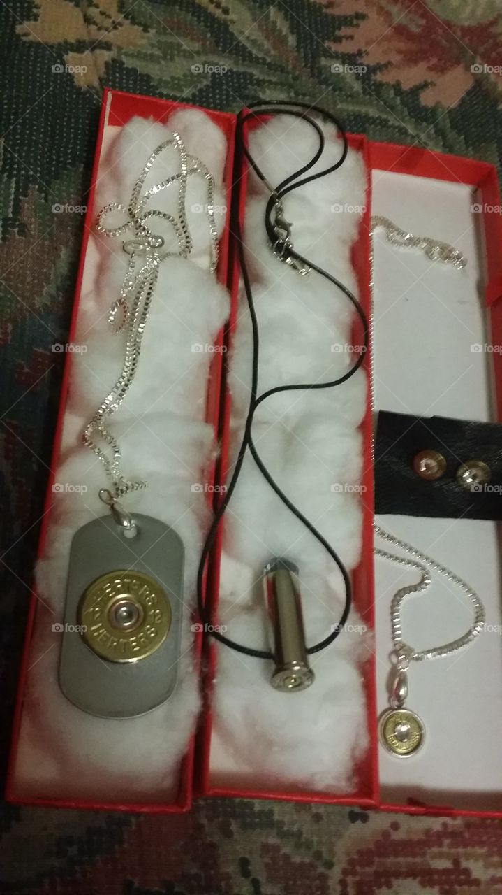 My collection of bullet casing jewellery!