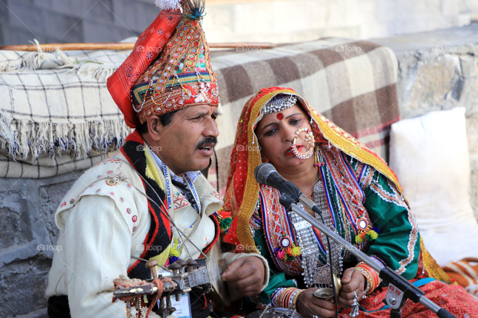 Indian couple singer at the surajkund international crafts fair
