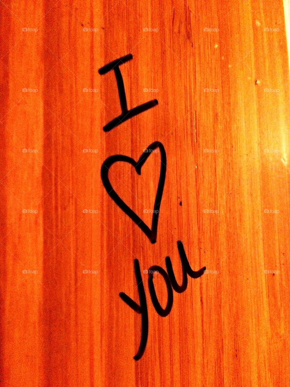 I love you on wood