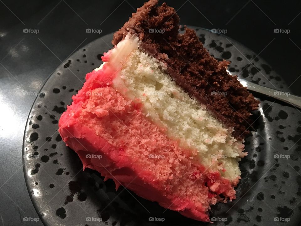 Neapolitan Slice of Cake