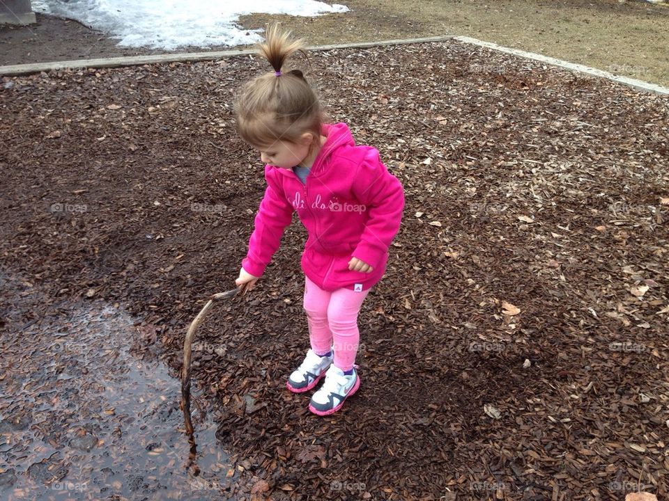 Playing in puddles