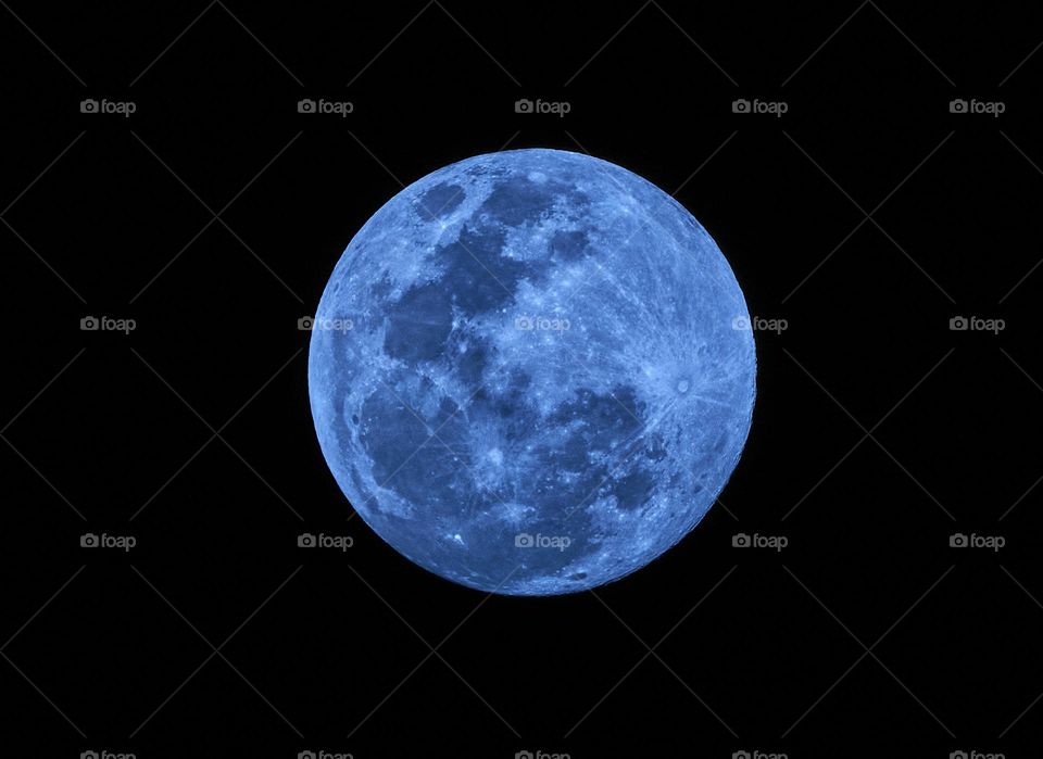 Full moon  - blue shades