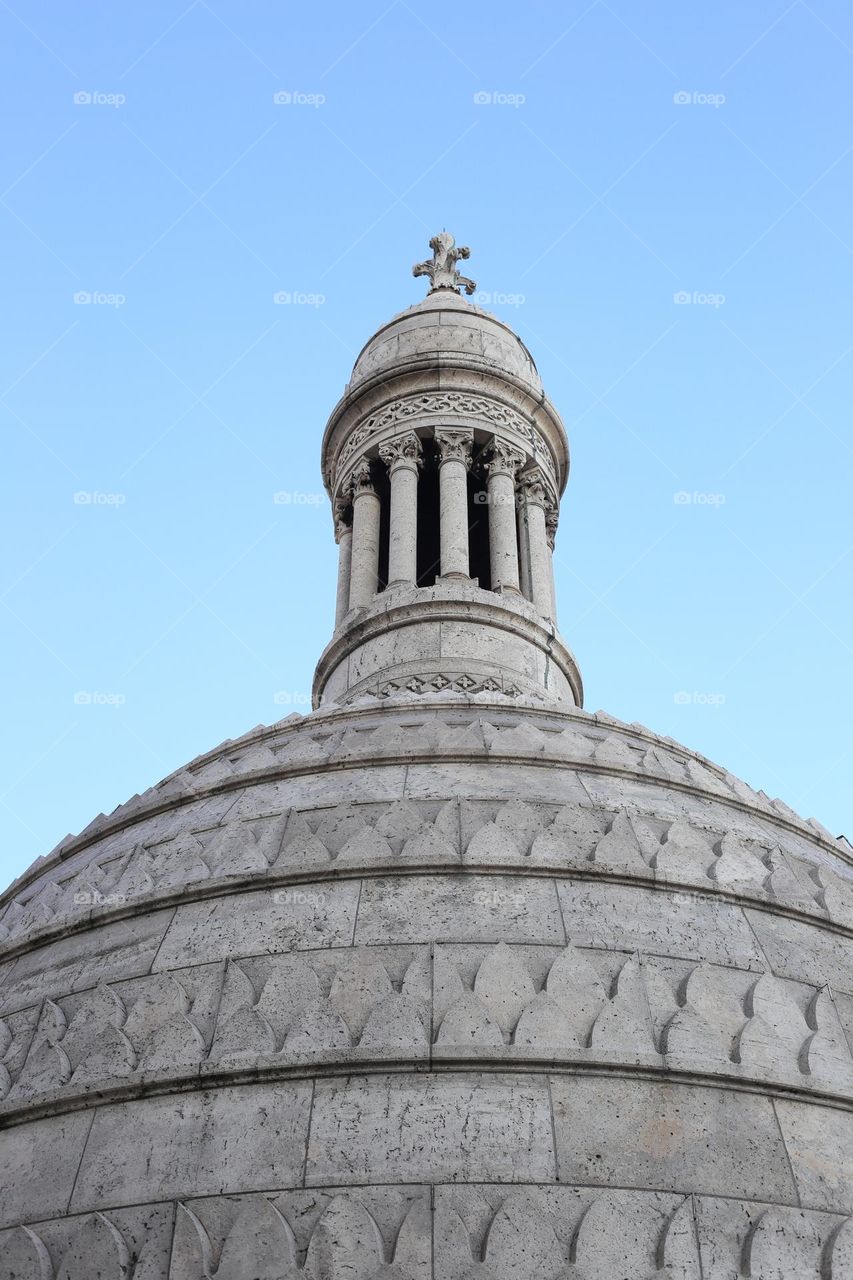 Beautiful antique dome on the blue sky background 