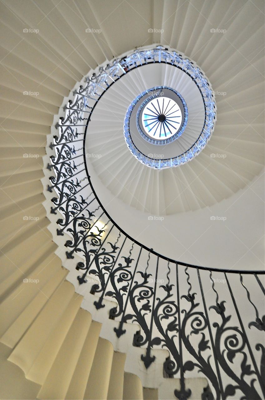 Is that an eye? No it's the amazing spiraling Tulip staircase in Queen's House in Greenwich 