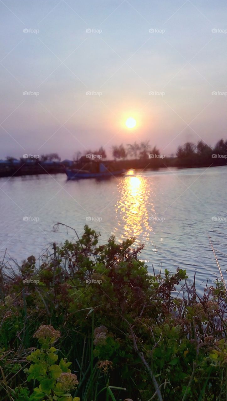 boat on the quiet river