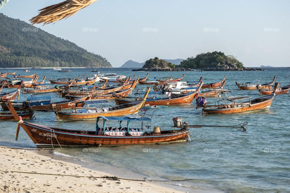 Traveller boat at beautiful island ... Koh Lipe Thailand