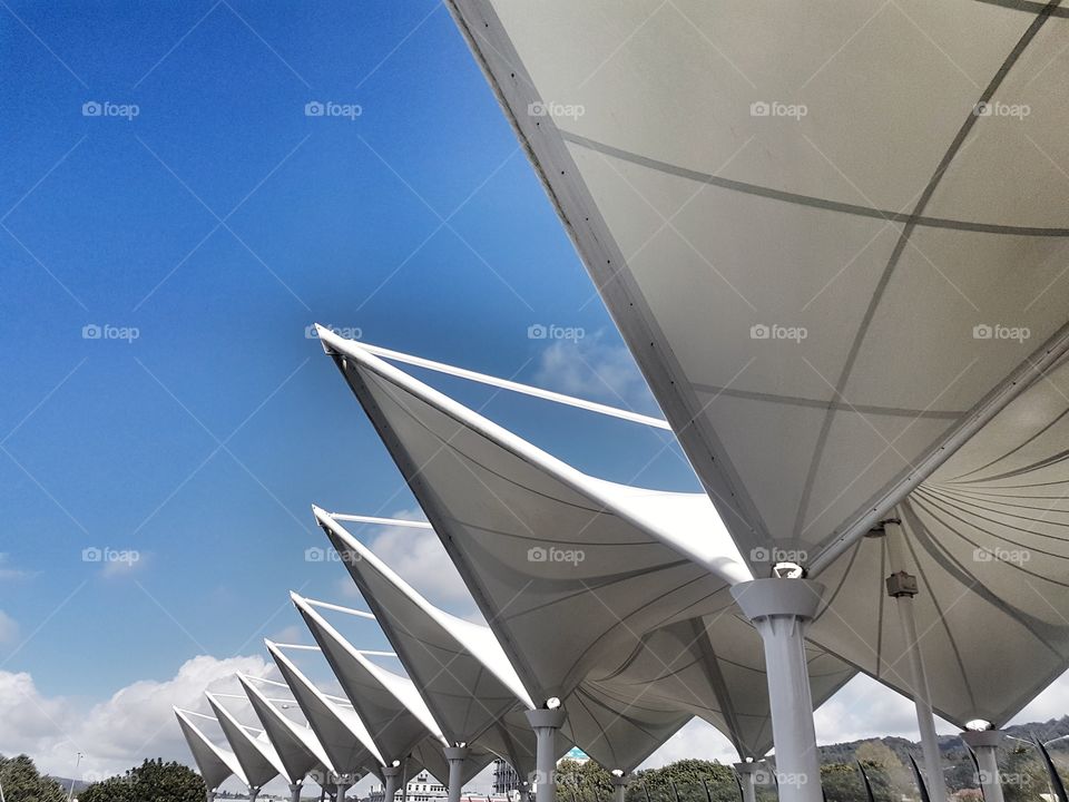 Architectural design shade sails roof building