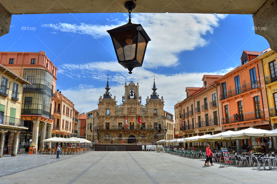 Plaza Mayor, Astorga, Castilla-León, Spain.