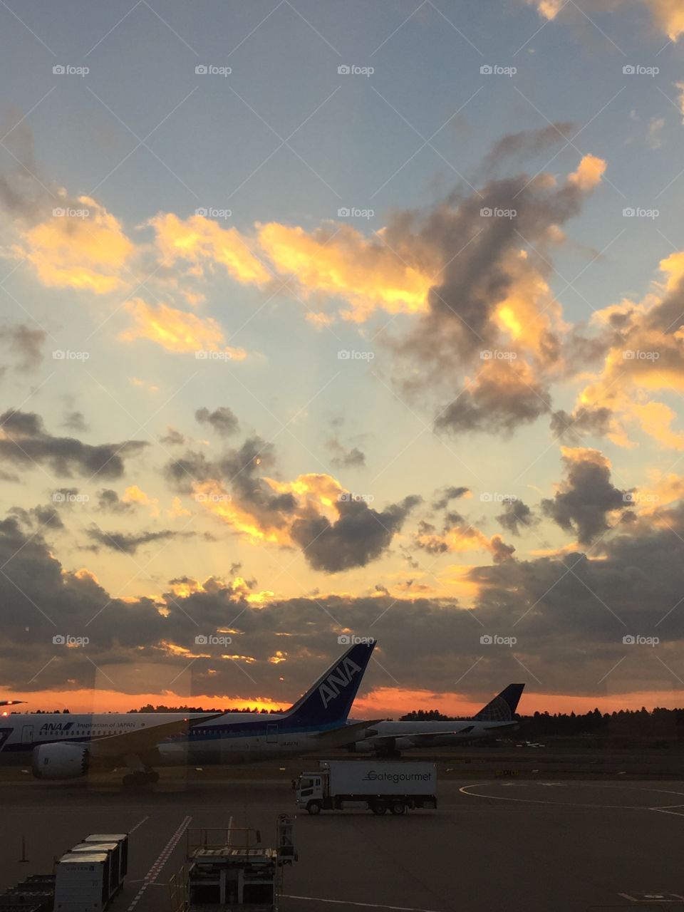 Sunset over Narita Airport 