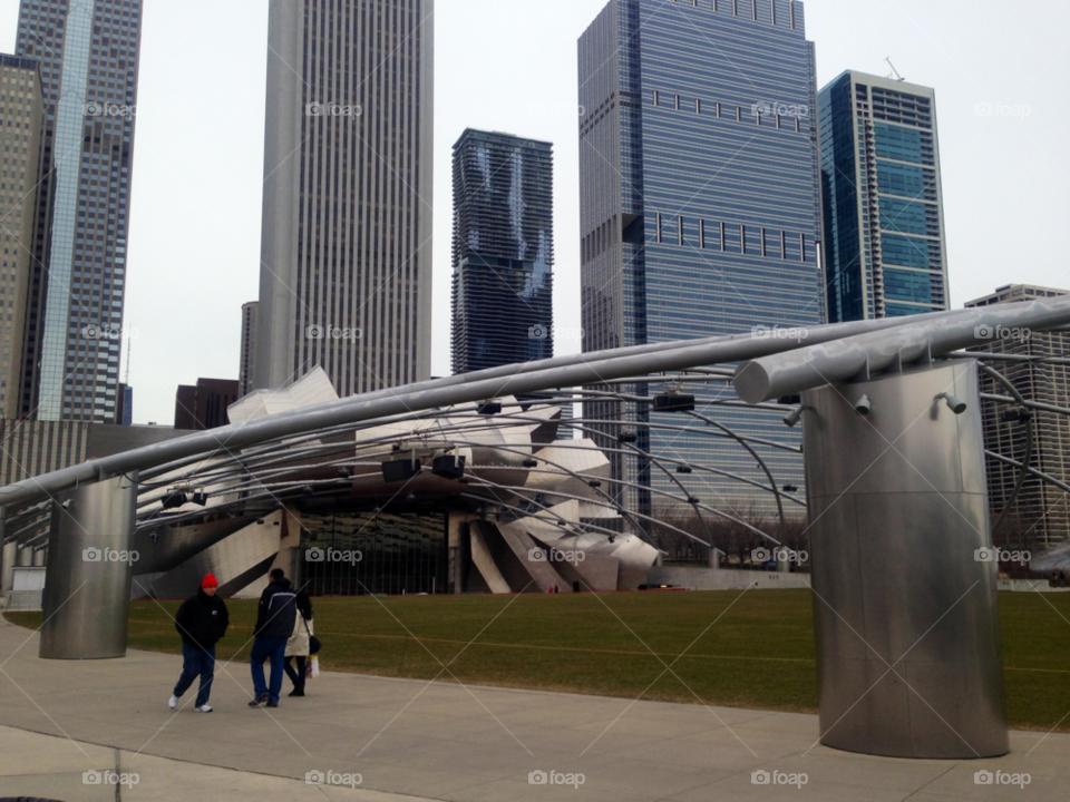 winter buildings art skyscrapers by mengzishiliu