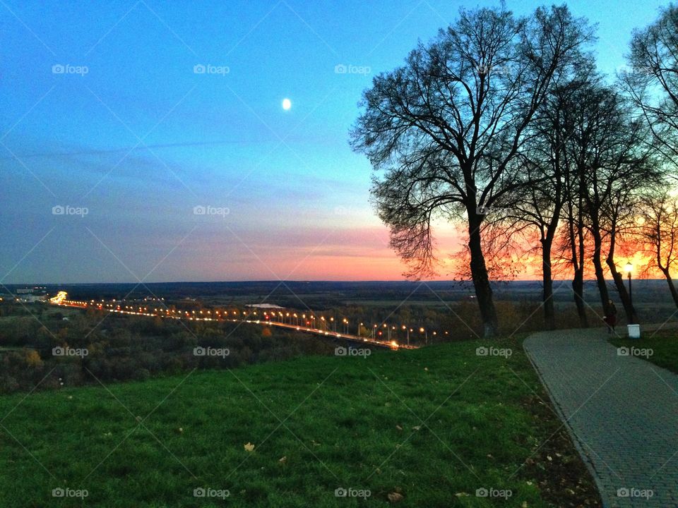 Road at sunset 