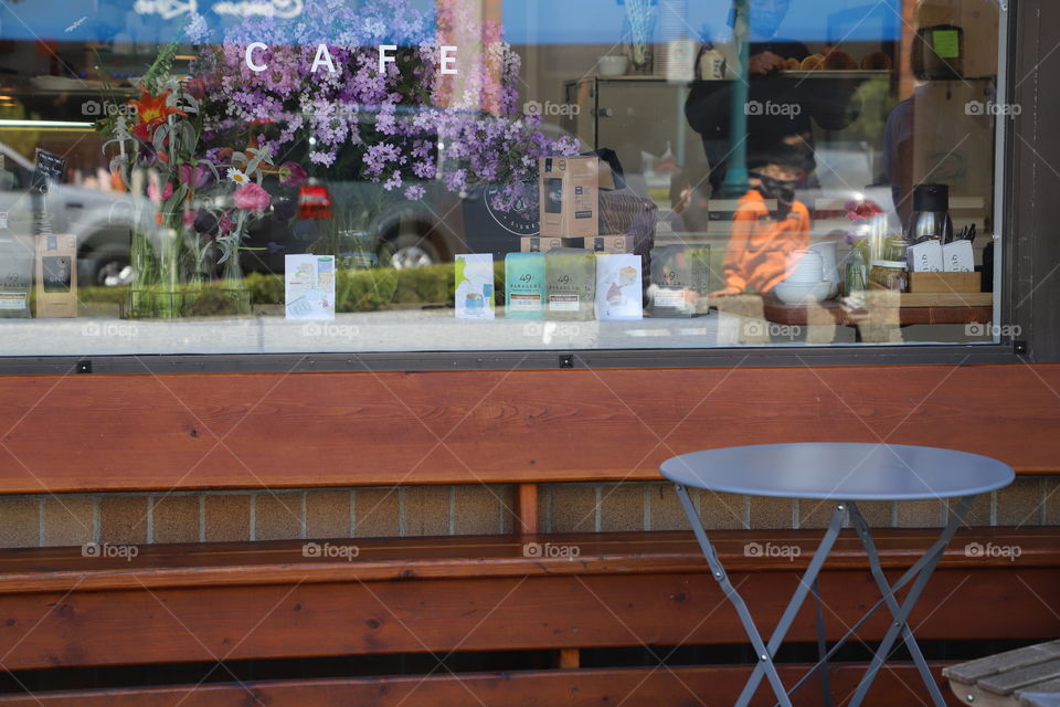 Window view of coffee house