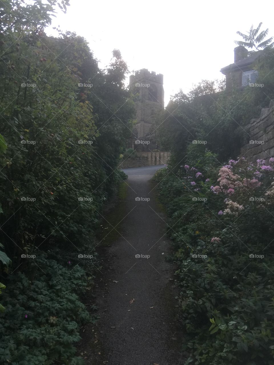 View of the Church. Summer in England 