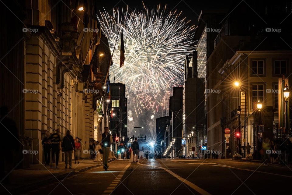 Firework shot at the heart of the street