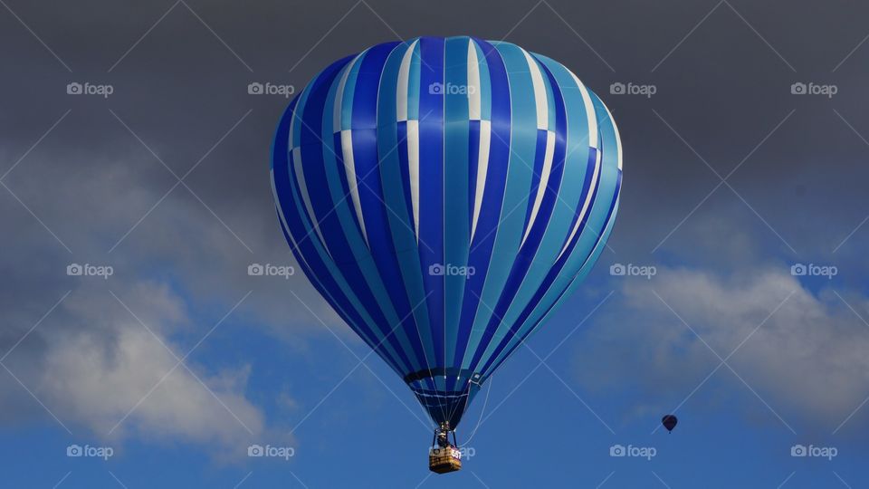 Blue hot-air balloon