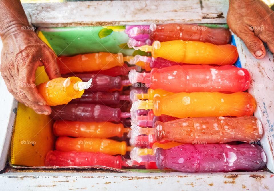 Colorful Popsicle sticks for summer time