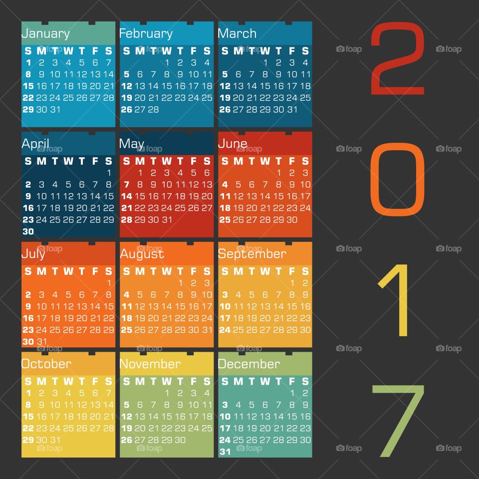 season colors 2017 calendar