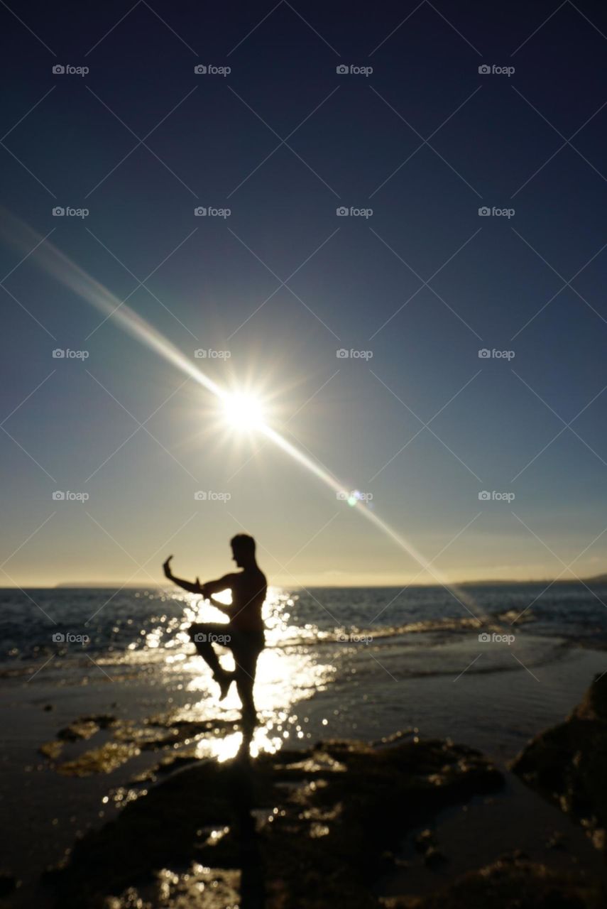 Beach#sunset#human#yoga#position#sea