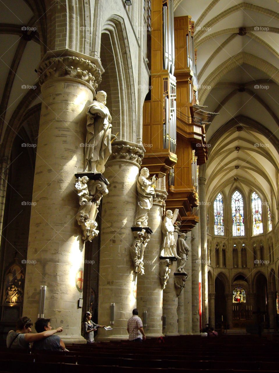 Catedral de Bruselas. Interior de la Catedral de San Miguel y Santa Gúdula de Bruselas (Bruxelles - Belgium)