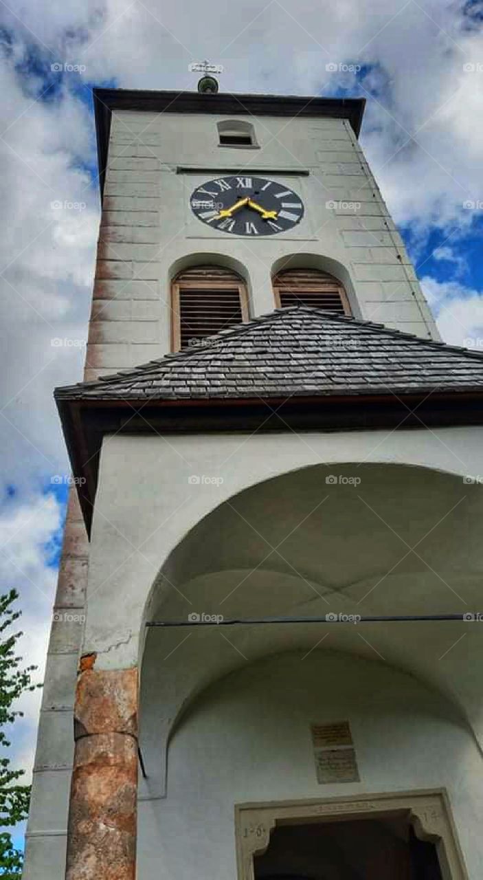 The tower clock of the church