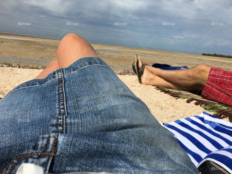 My point of view, lounging on a south Australian beach