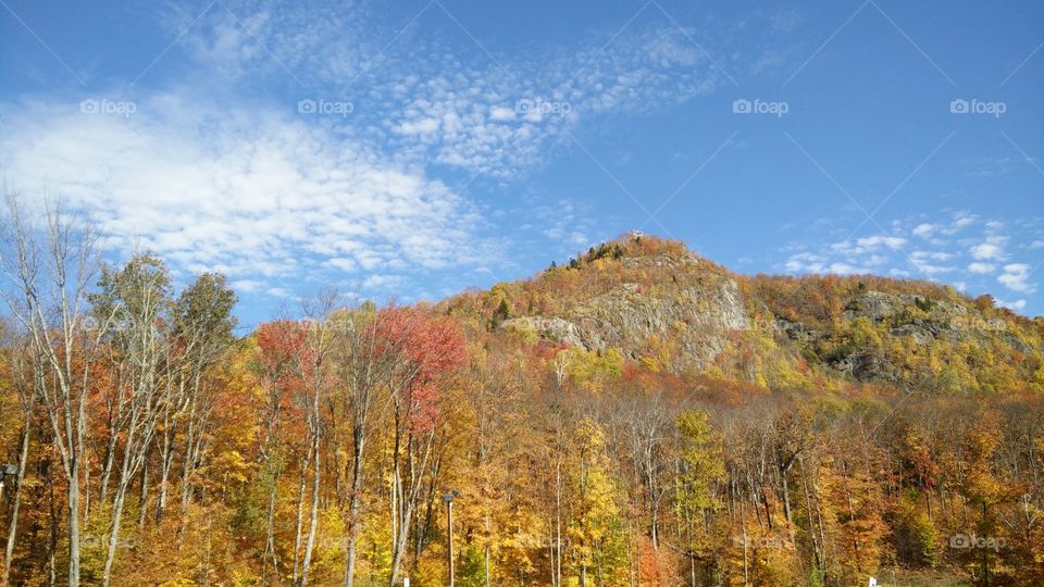 mountain and sky in fall