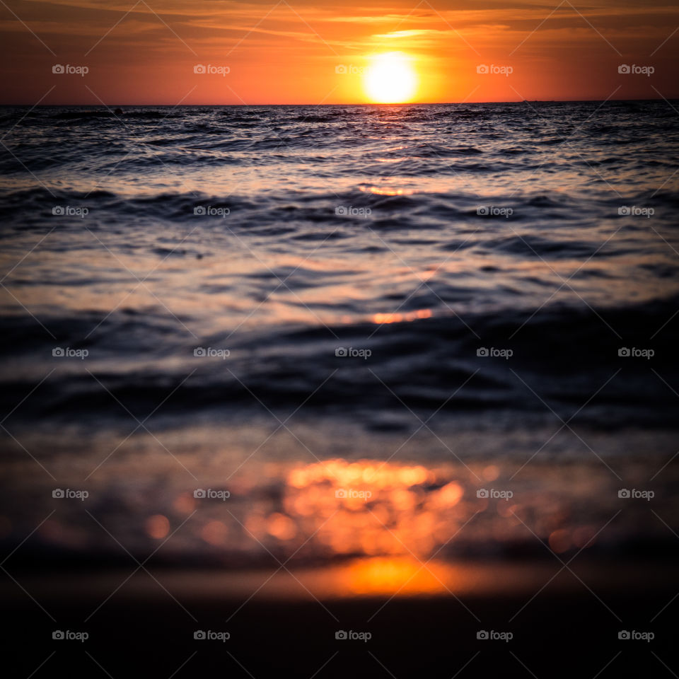 Sunset, Sun, Sea, Water, Dawn