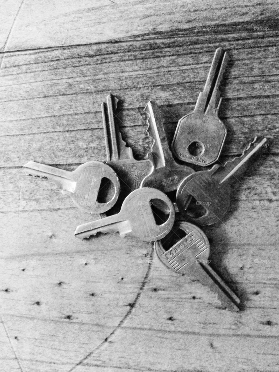 Keys in black and white