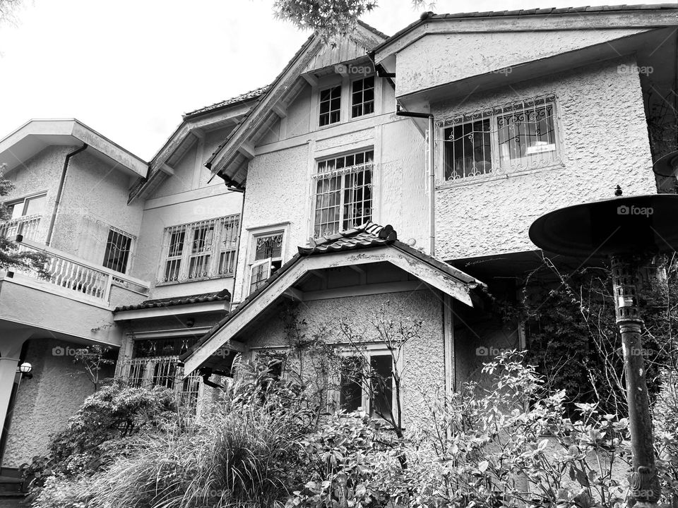 Old house in black and white