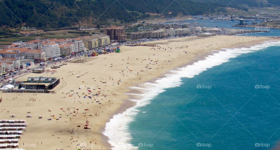 Aerial view of Nazaré beach - Portugal