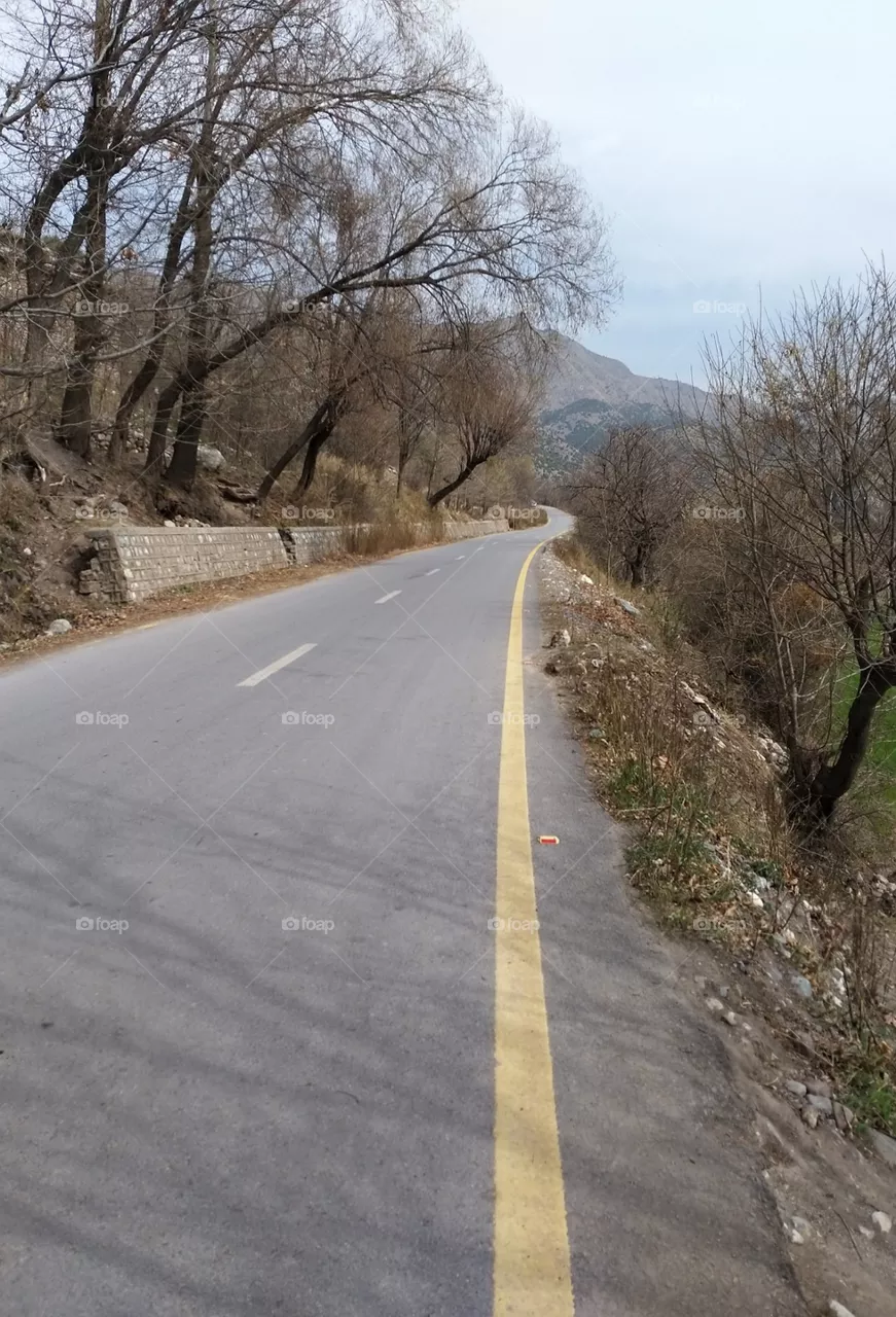 on the road side