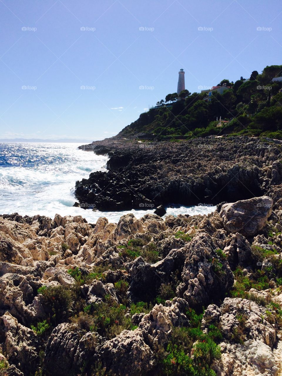 Lighthouse on coast of Cap Ferrat