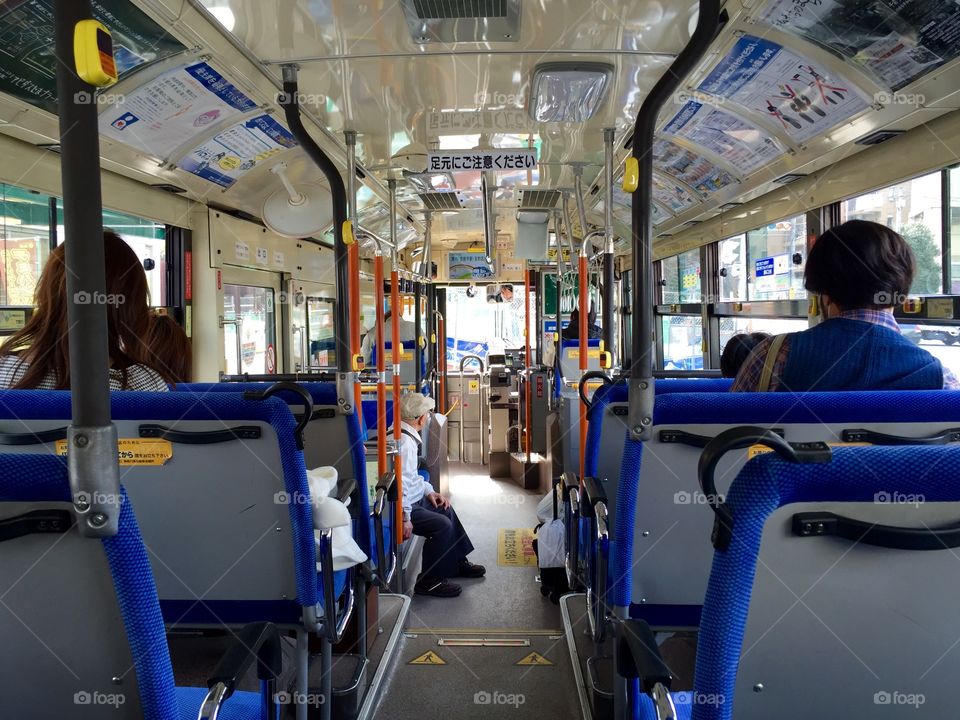 Inside the Japanese bus