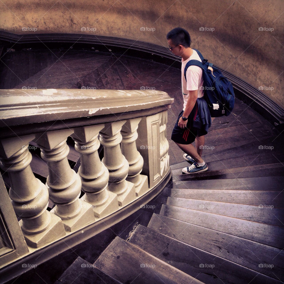 saigon man stairs leaving by IchitaPuspa