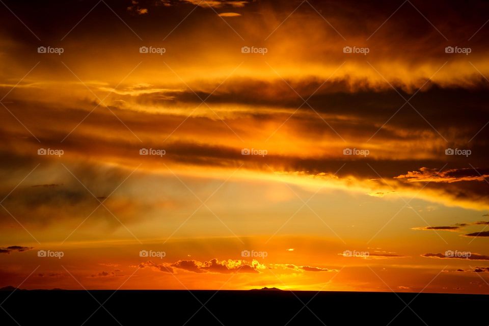 Sunset on Salar De Uyuni, Bolivia