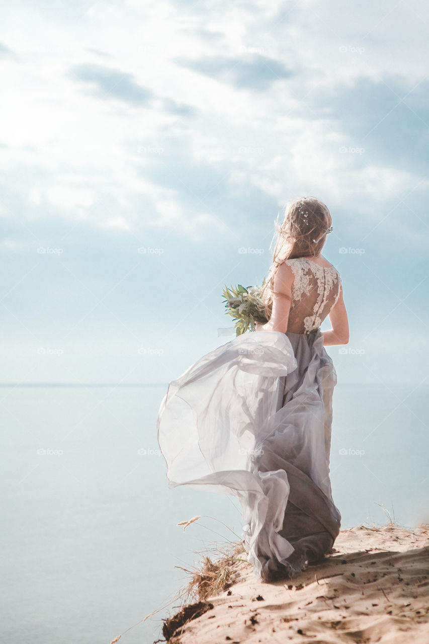 bride on the beach