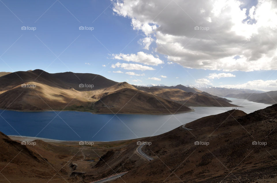 View of mountains and lake