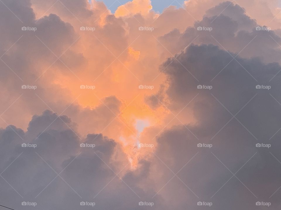 Sun peeking through the clouds 